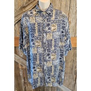 Campia moda XlT TALL hawaiin button up short sleeve aloha vacation